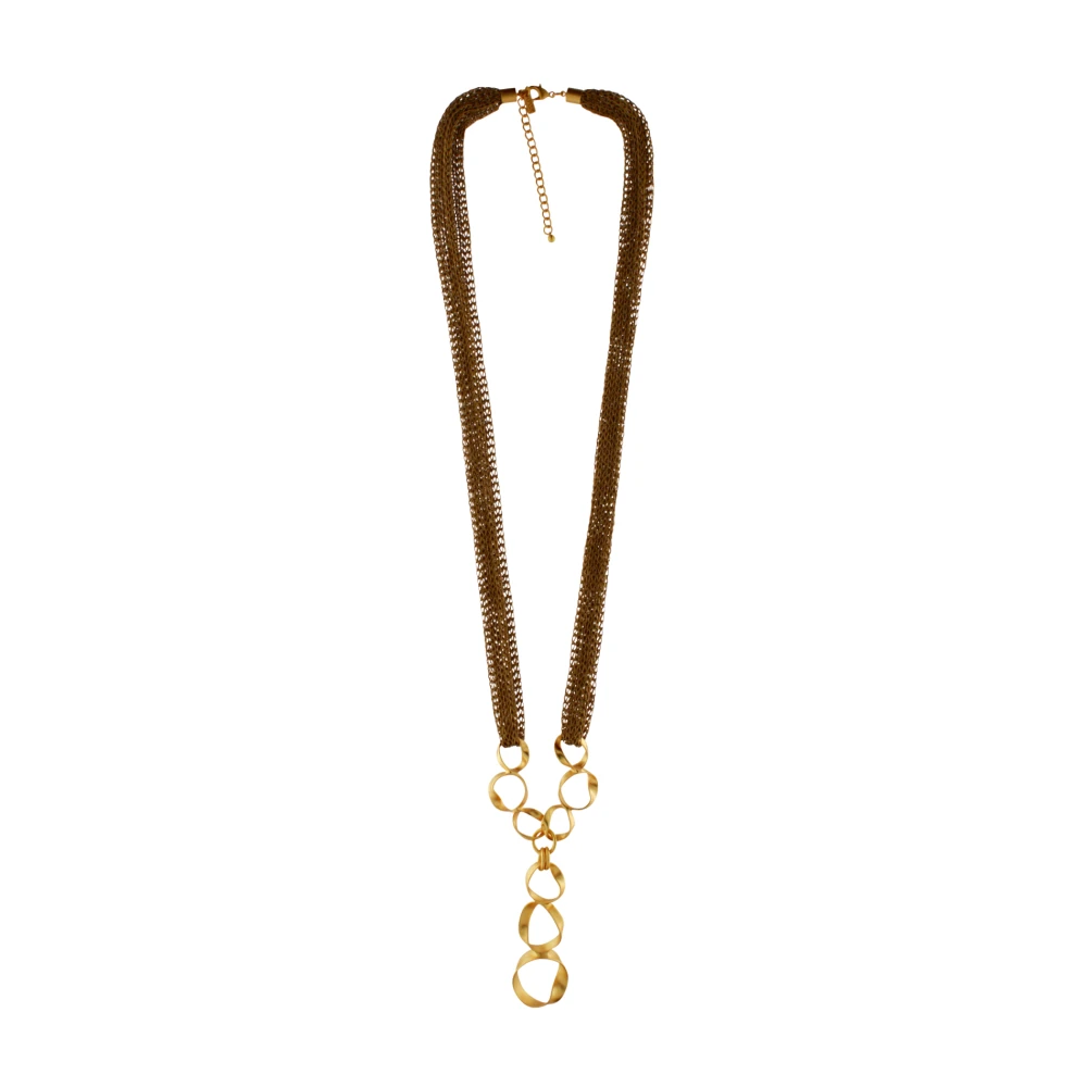 Dansk Copenhagen Gul Lång Stickad Flytande Halsband