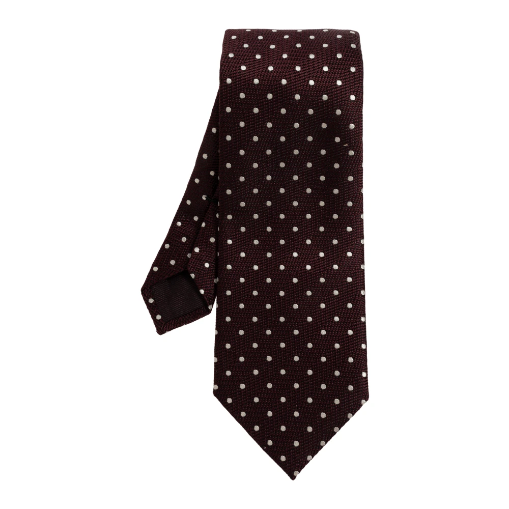 Tom Ford Uomo Rosso - Cravatta In Seta Jacquard A Pois - Accessories - One Size