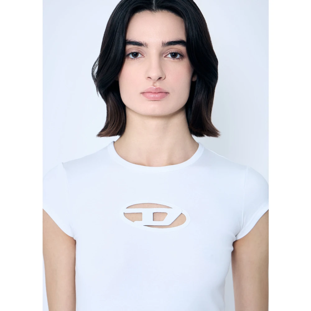 Diesel D-Cutout Logo T-shirt White Dames