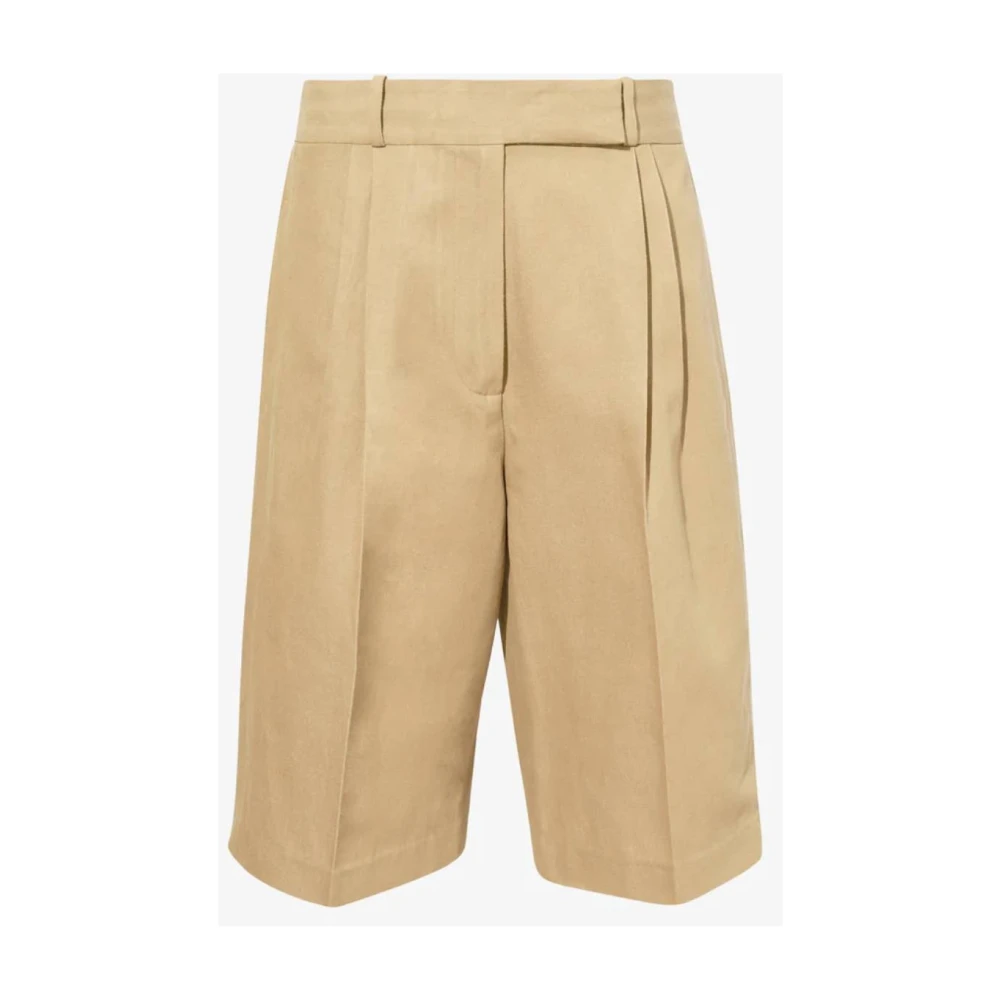 Proenza Schouler Korte Katoenen Linnen Bermuda Shorts Beige Dames