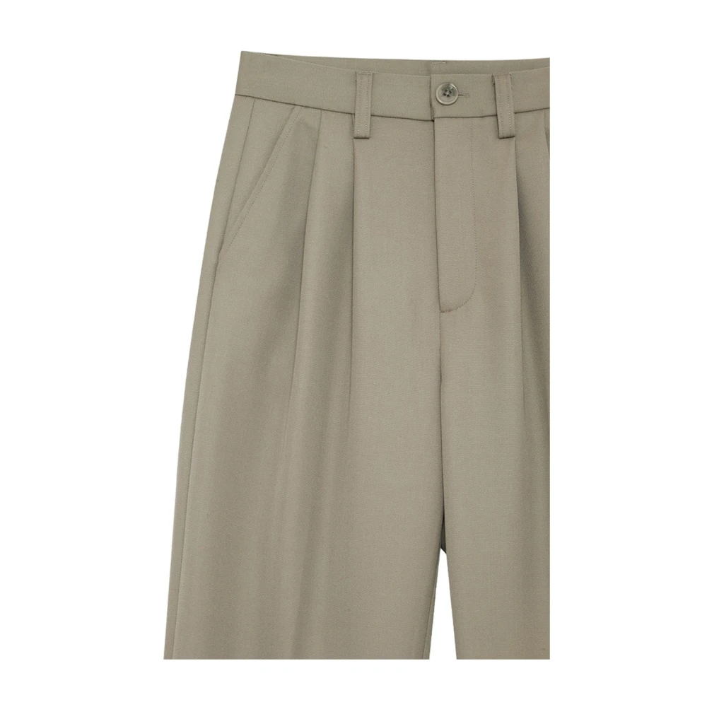 Anine Bing Uitlopende wollen pantalon Green Dames