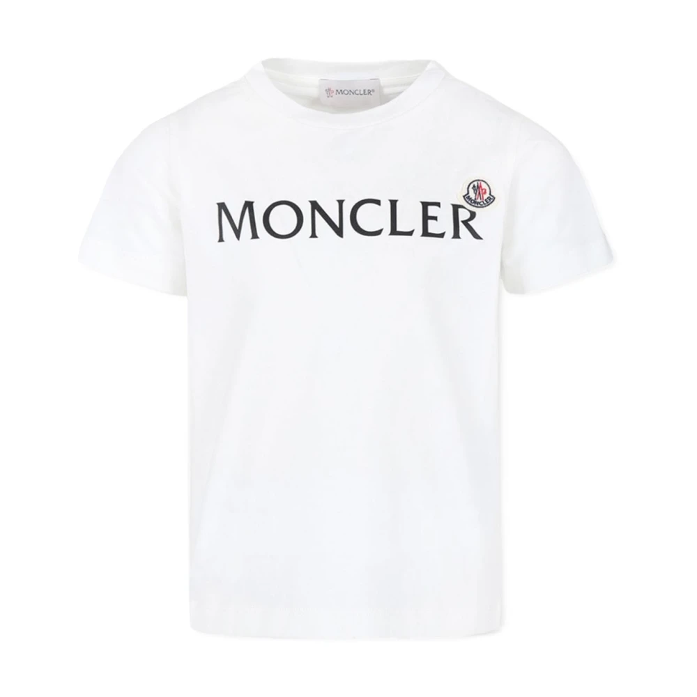 Moncler Barn Logo Print Vit T-shirt White, Pojke