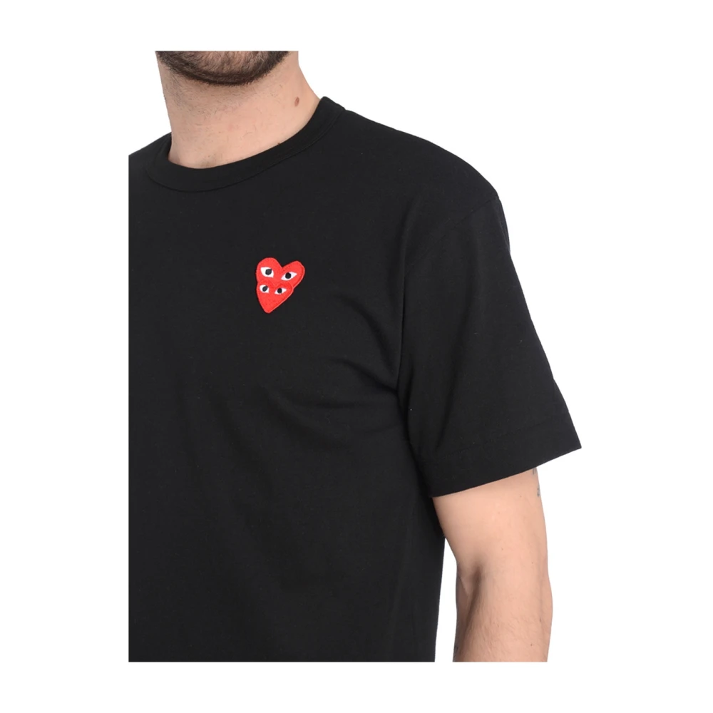 Comme des Garçons Play Heren Zwarte Harten T-Shirt Black Heren