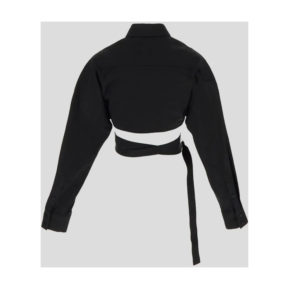 Alaïa Geknipte Katoenen Shirt Black Dames