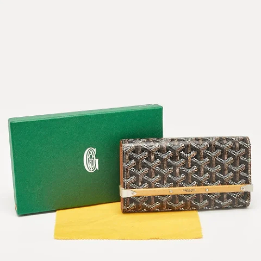 Goyard Vintage Pre-owned Coated canvas clutches Brown Dames
