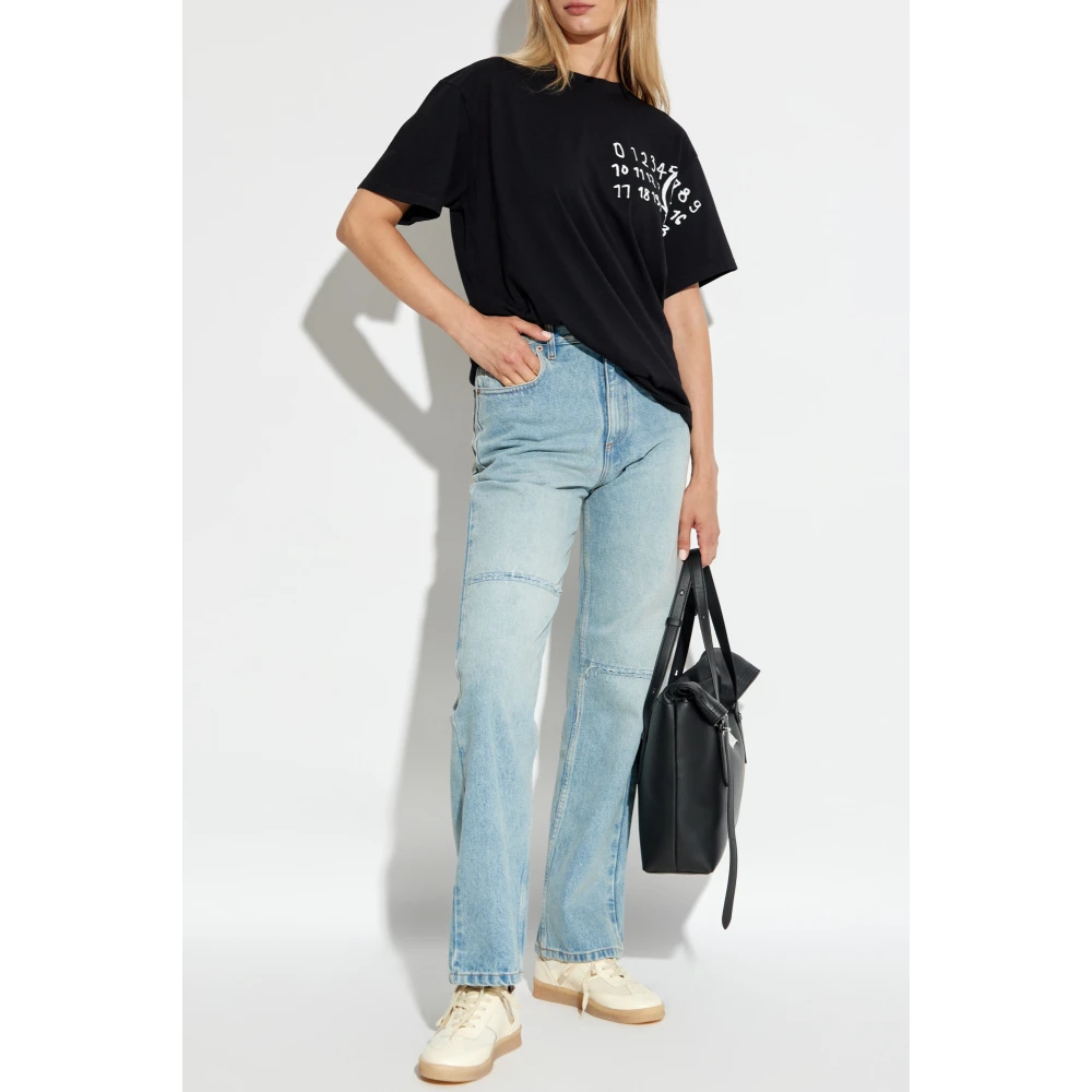 MM6 Maison Margiela Logo T-shirt Black Dames
