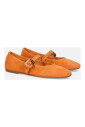chaussure-plate-en-daim-orange-doux