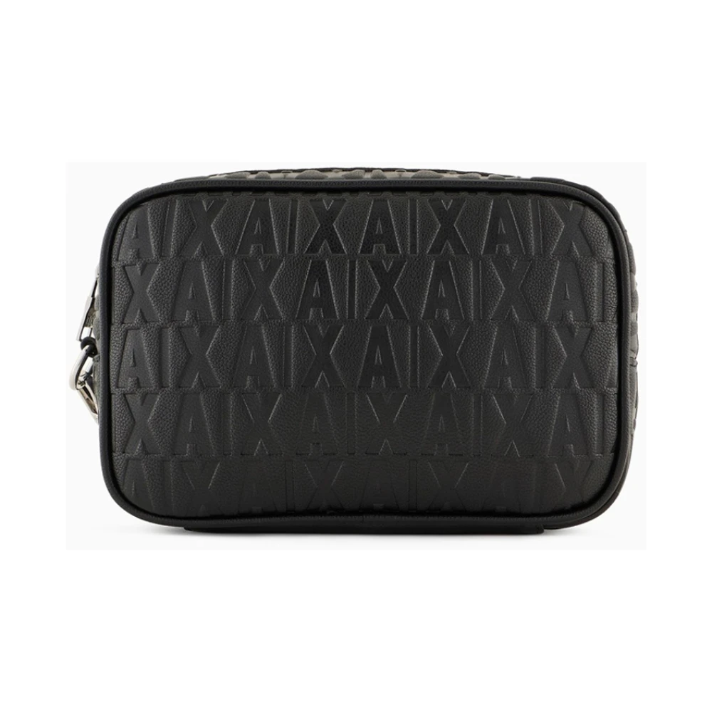Emporio Armani Zwarte Beauty Case Logo Allover Black Heren