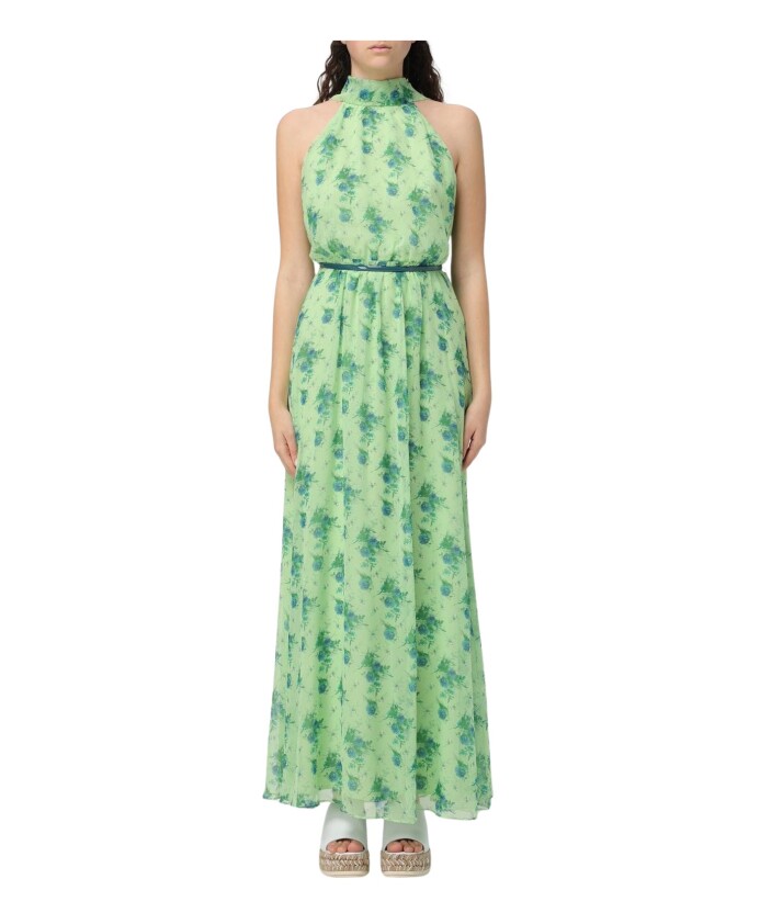 robe-longue-vert-a-fleurs-et-col-halter