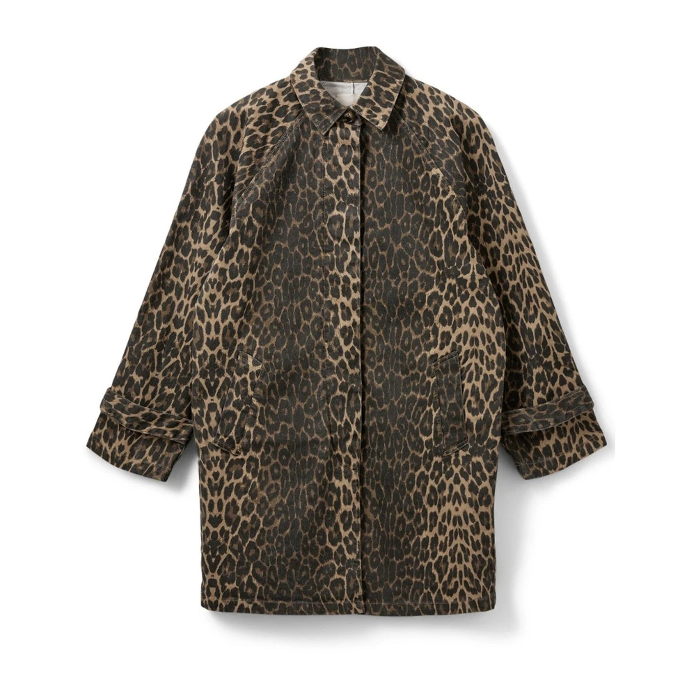 Sofie Schnoor Leopard Print Coat - Light Brown - Female - Light Jackets - Brown - S - Jackets