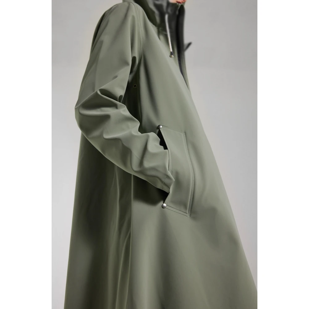Stutterheim Lichtgewicht Matte Rits Regenjas Green Dames