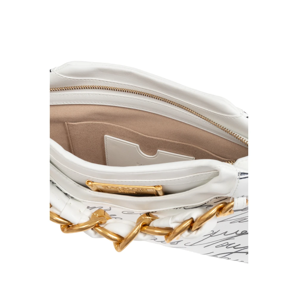 Balmain Leren Clutch White Dames