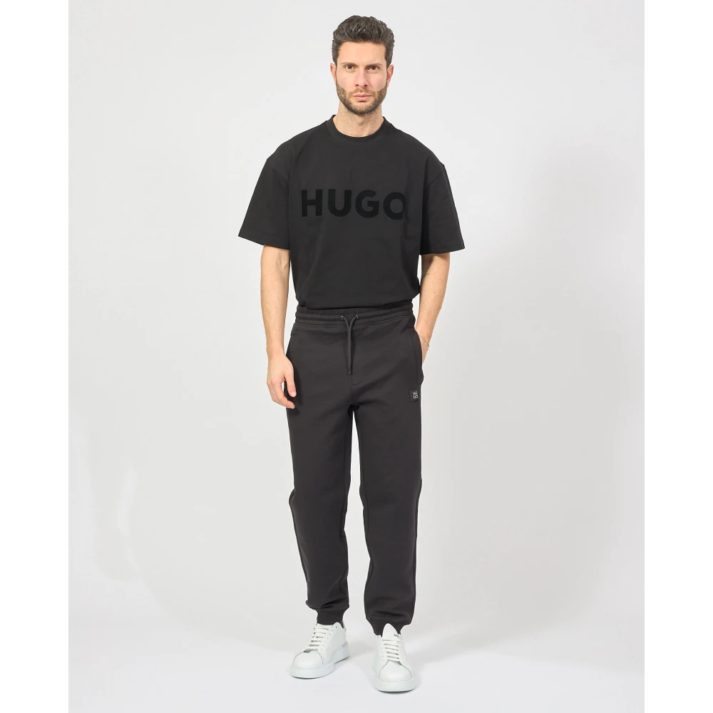 Hugo Boss Zwarte casual broek met elastiek Black Heren
