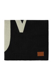 Zwart wollen deken - 160 cm x 136 cm