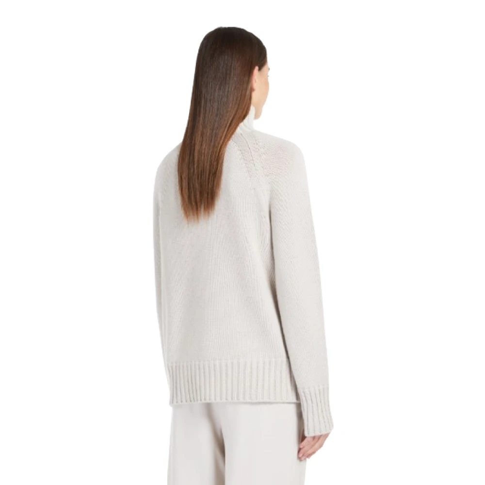 Max Mara Ecru Coltrui Wol Kasjmier Trui Beige Dames