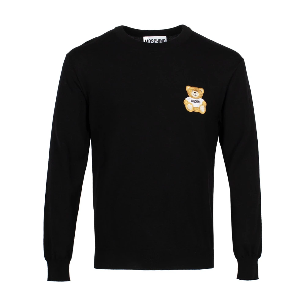 Moschino Svart Teddy Bear Tröja Black, Herr