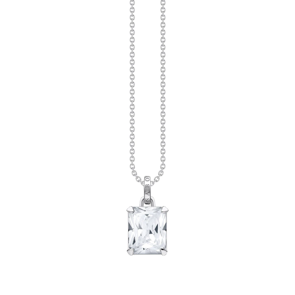Thomas Sabo Unisex White/Silver Necklace With Stone In Color