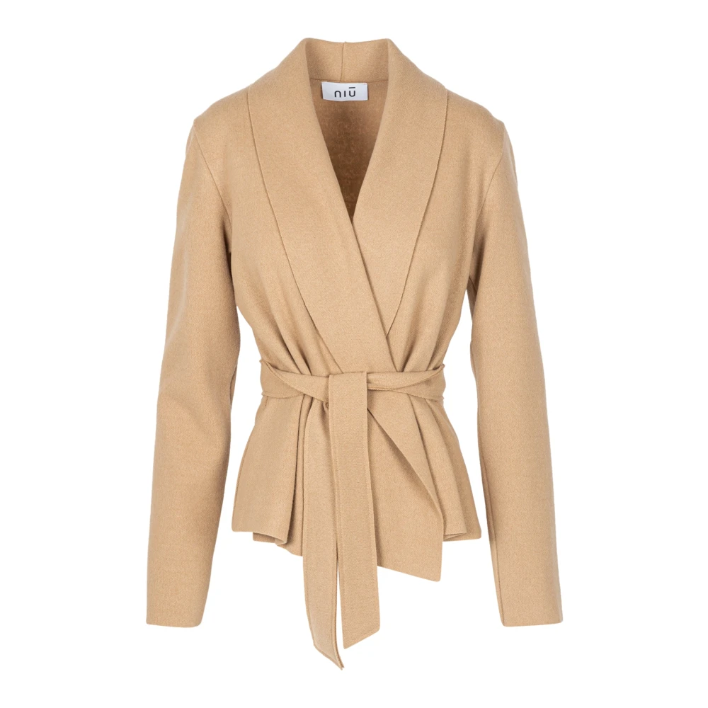 NIU Stijlvolle Gebreide Top Brown Dames