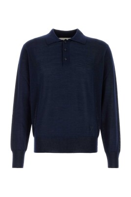 polo-en-laine-melangee-bleu-fonce