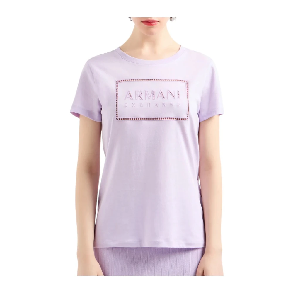 Armani Exchange Dames T-shirt met korte mouwen Purple Dames
