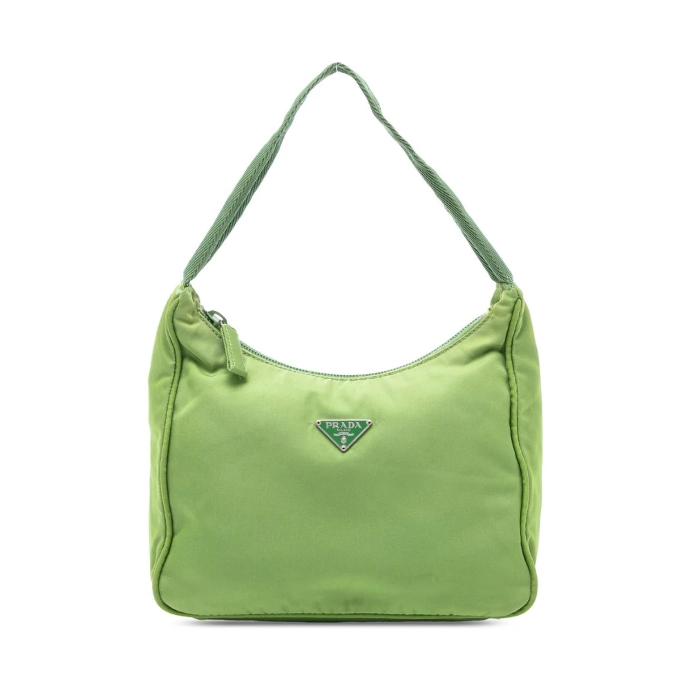 Prada Vintage Women's Green Pre-Owned Shoulder Bag