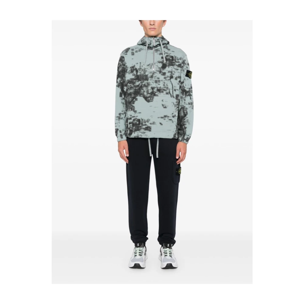 Stone Island Blauwe Katoenen Joggers met Zak Blue Heren