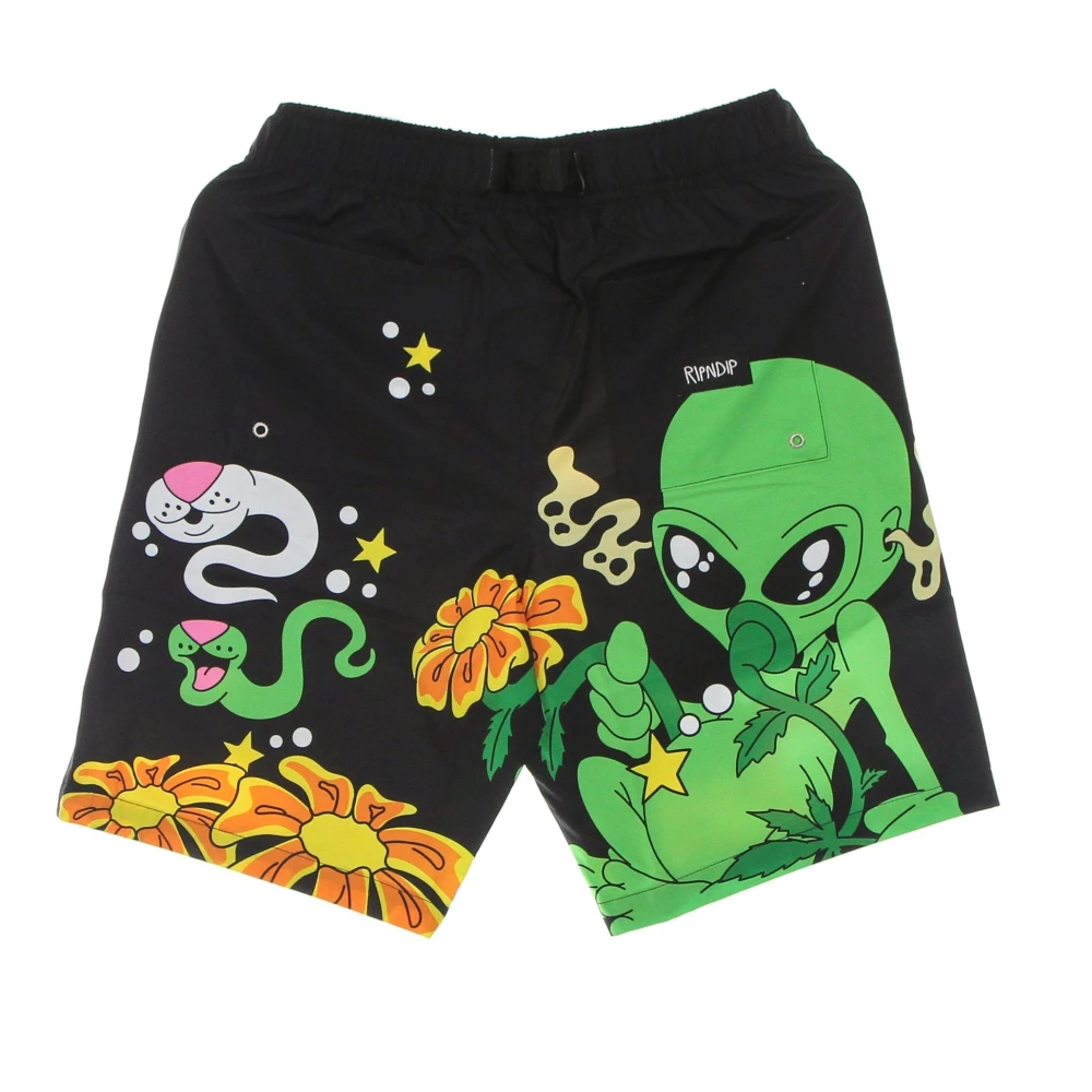 Ripndip Zwarte Zwembroek met Geïntegreerde Riem Multicolor Heren