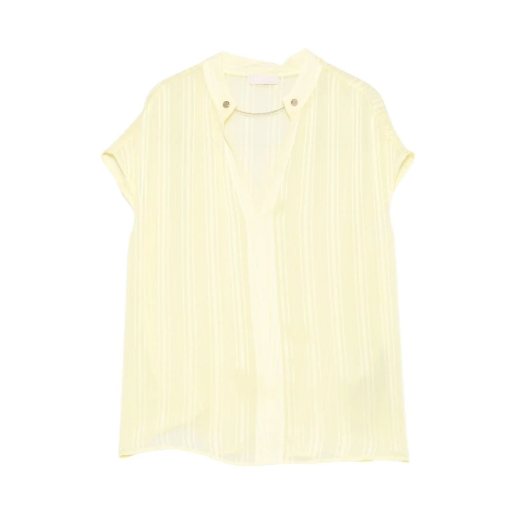 Liu Jo Beige V-Ringad Randig Blus