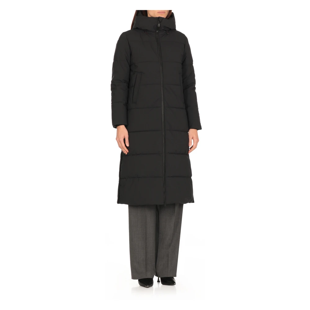 Save The Duck Zwarte Gewatteerde Hoodiejas Black Dames