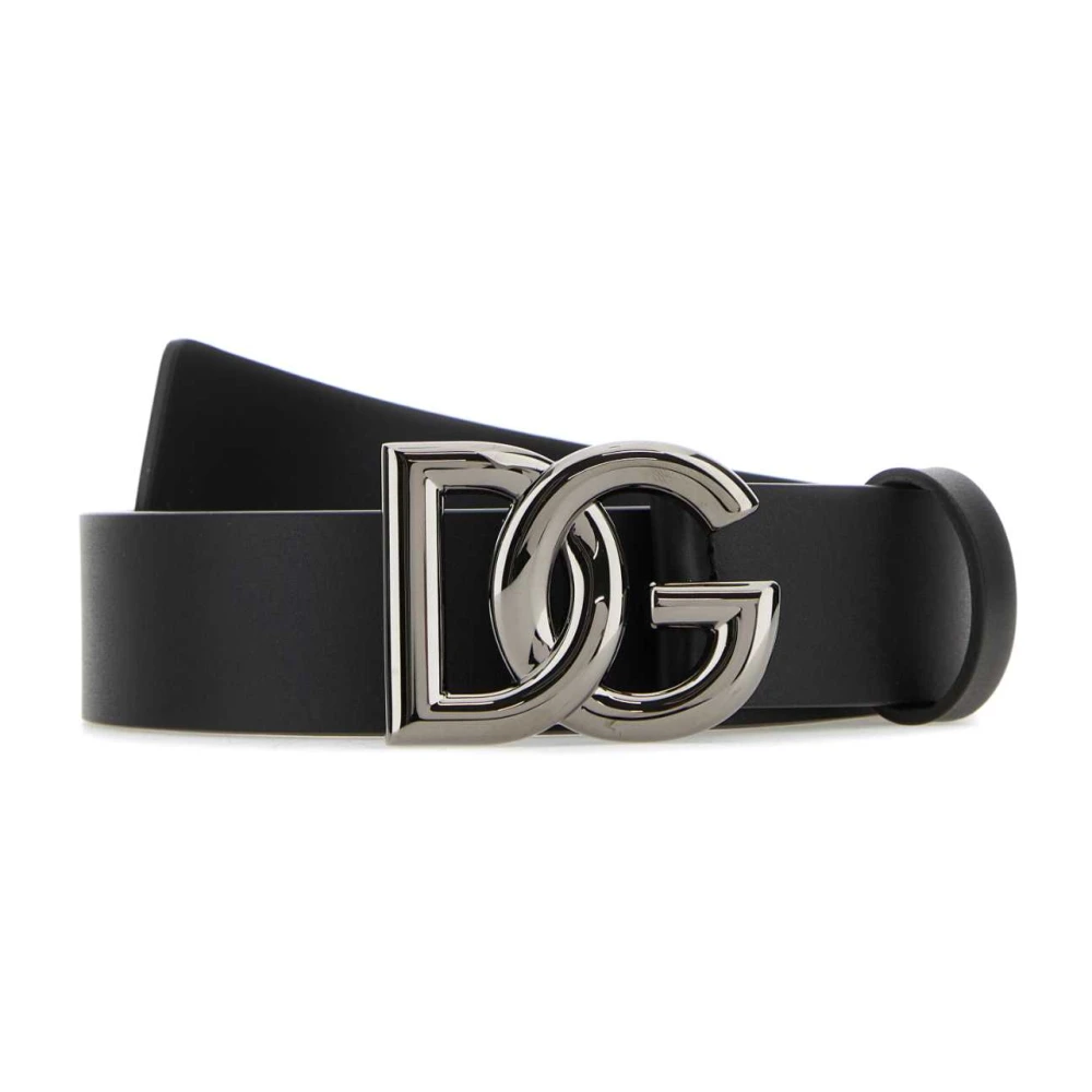 Dolce & Gabbana Men's Black Belts, 85 Cm, Leather Belt