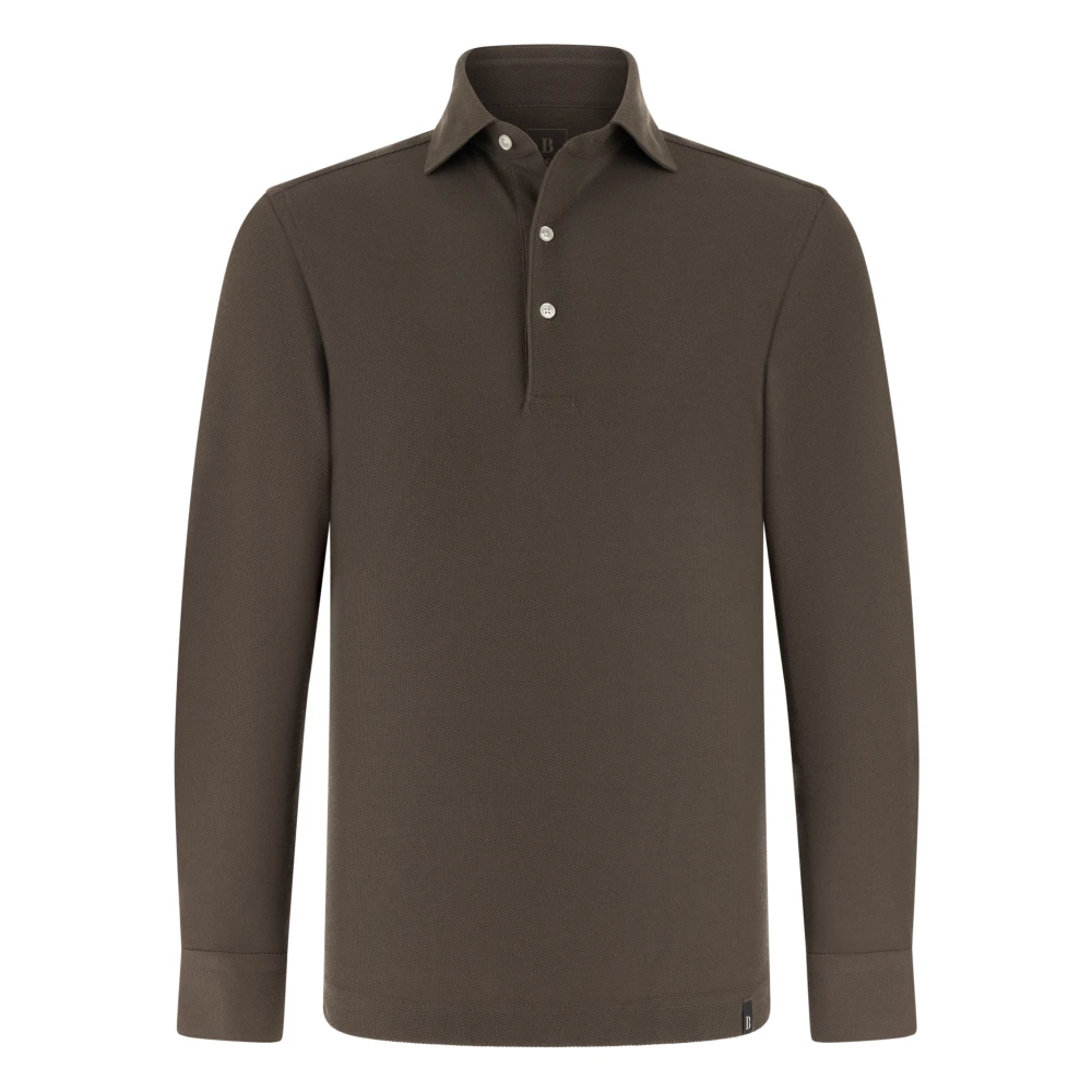 Boggi Milano Homme Marron Tops, Brun, Taille: L Polo Japonais En Jersey