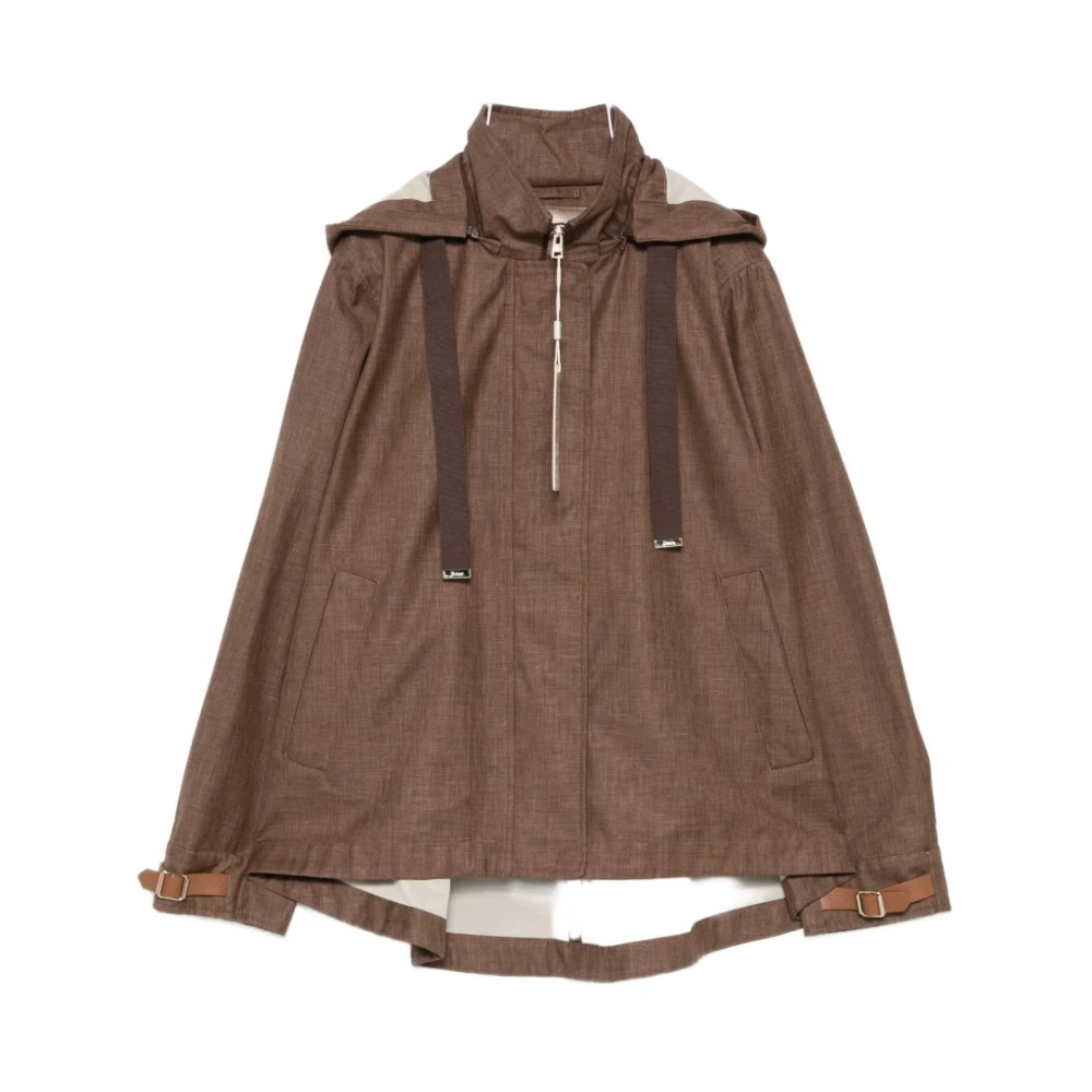 Herno , Light Jackets, Female, Brown, S, Hooded Jacket