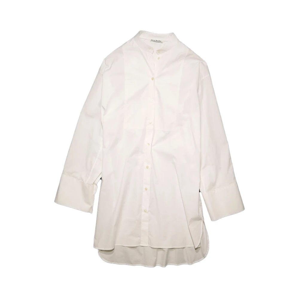 Acne Studios Witte Overhemdjurk met Wijd Uitlopende Manchetten White Dames
