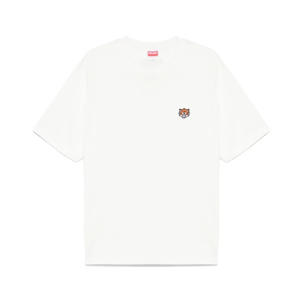 Kenzo Witte Crew Neck Geborduurd T-shirt White Heren