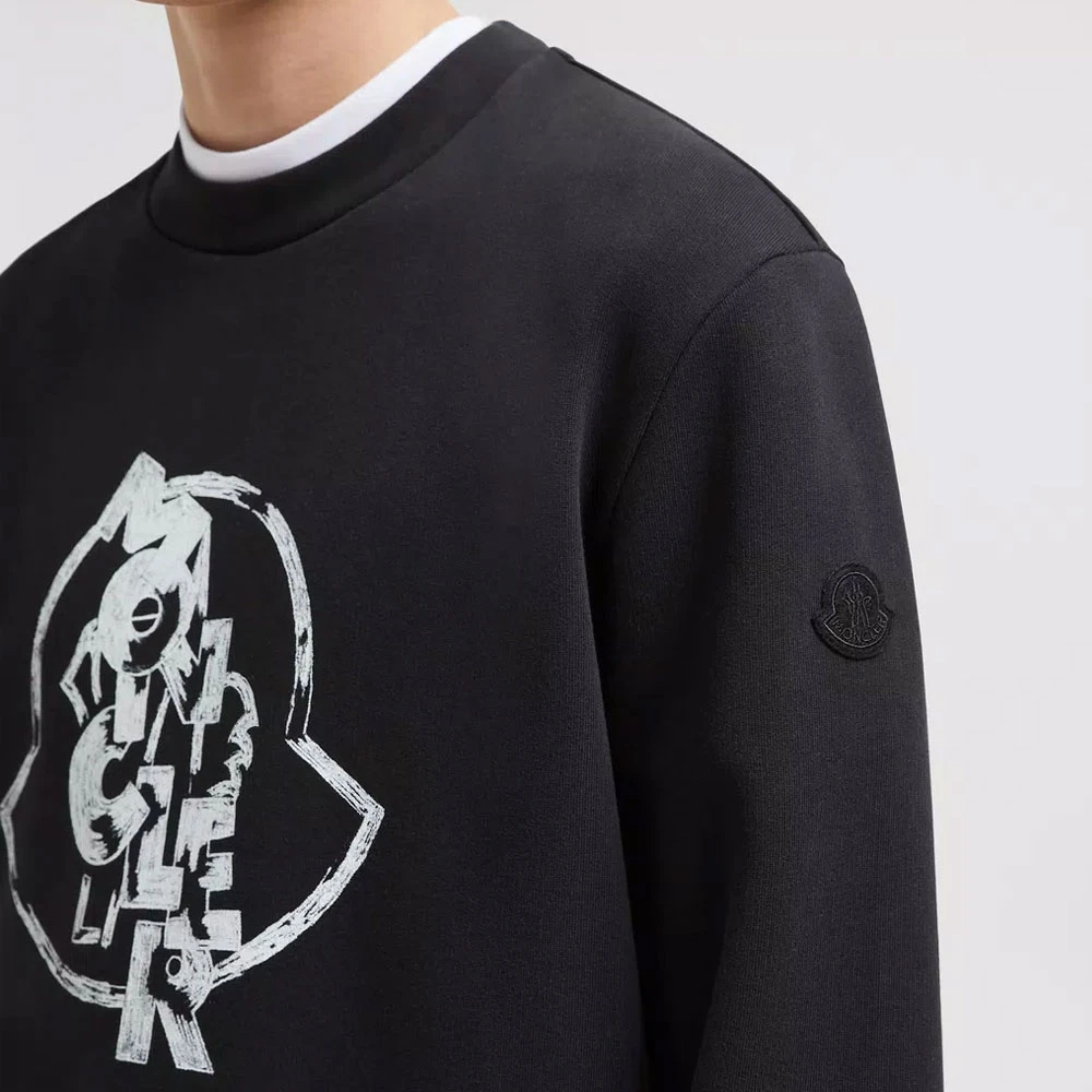 Moncler Grafische Print Loose Fit Sweatshirt Black Heren