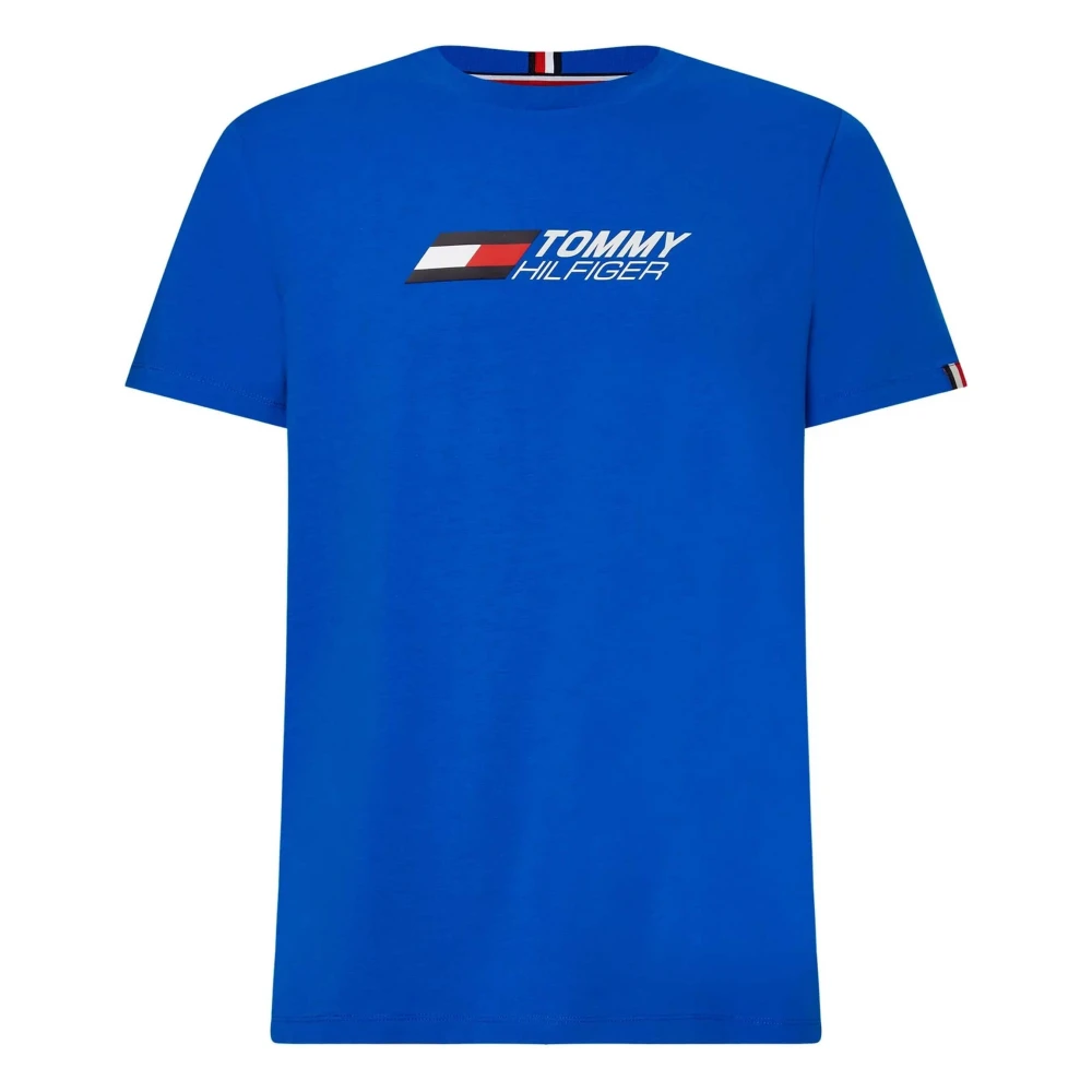 Tommy Hilfiger Essentials Big Logo S S Tee Blue Heren