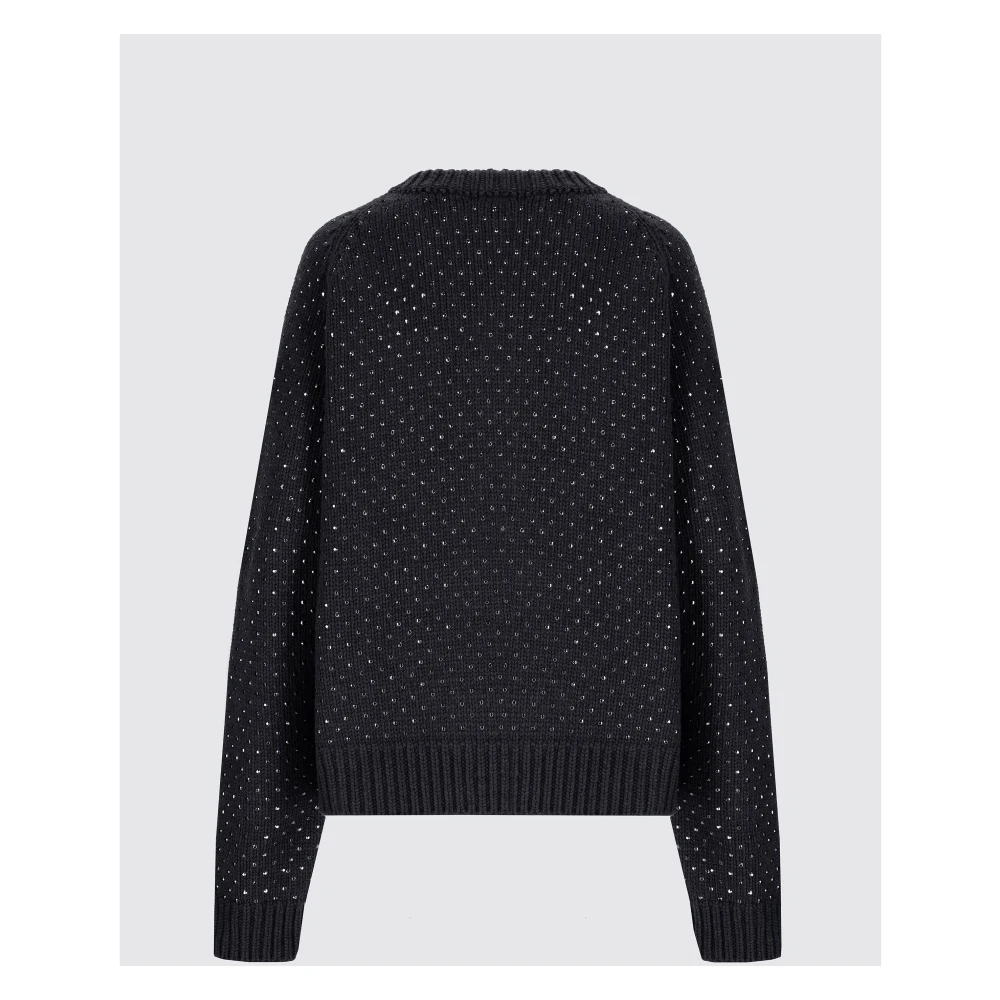 Laneus Ronde Hals Trui Hotfix Black Dames