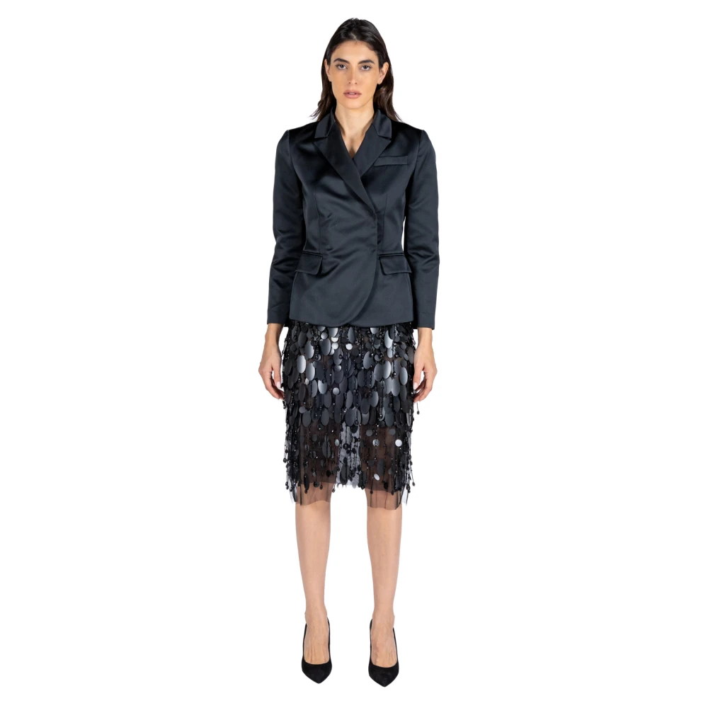 DES Phemmes Paillet Tube Rok in Zwart Tule Black Dames