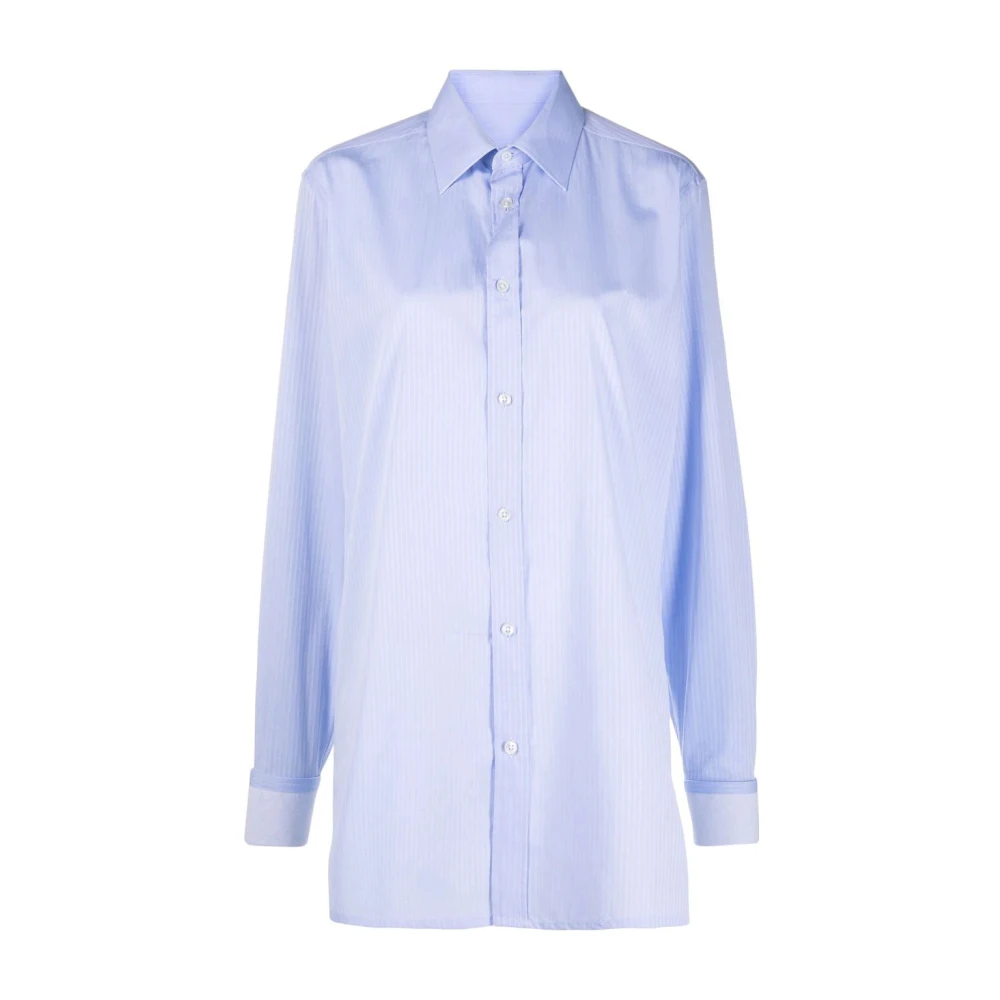 Maison Margiela Blauw Katoenen Shirt Blue Dames