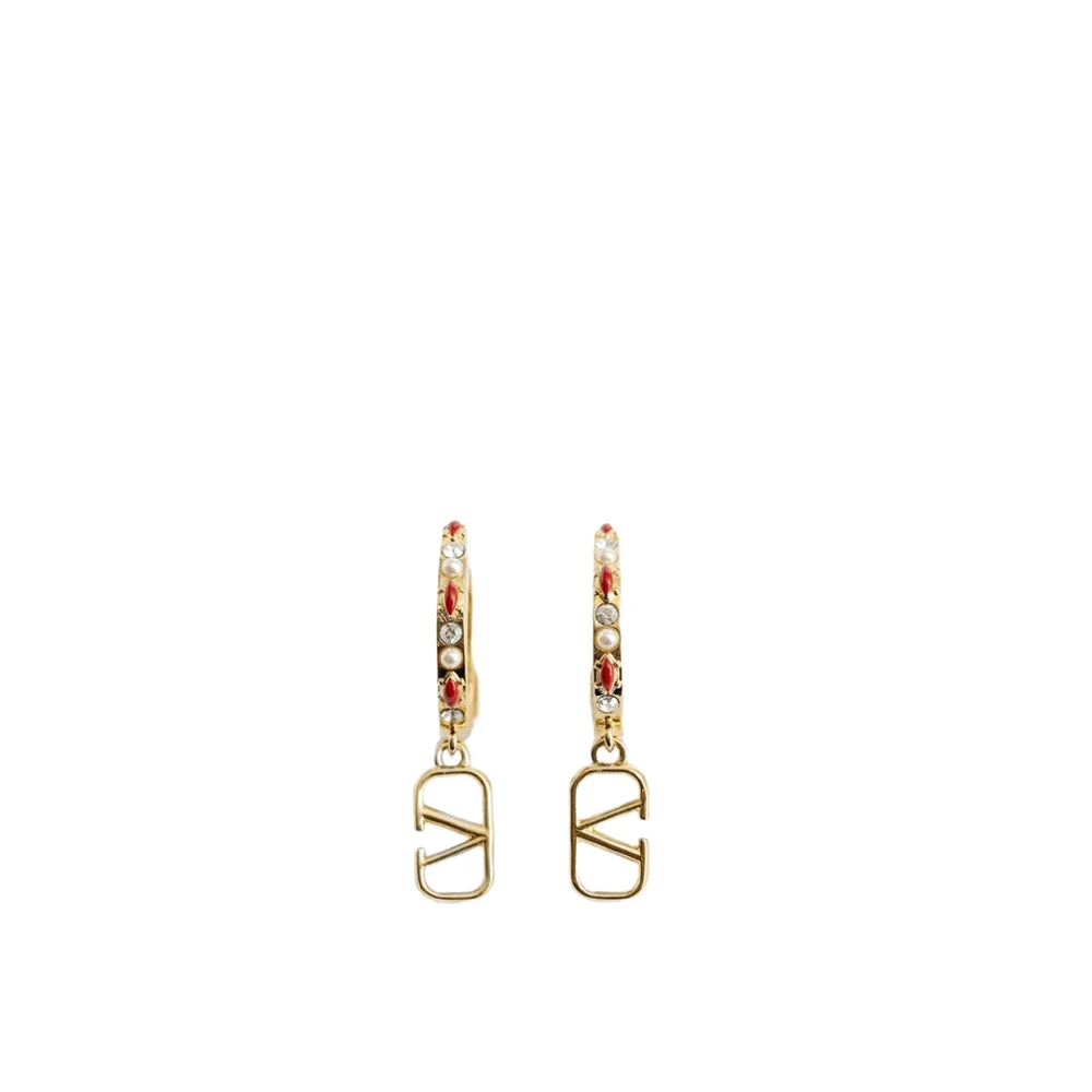 Valentino Garavani Women's Yellow Earrings, One Size, Gold Jewelry Hoop Earrings Glamour Style