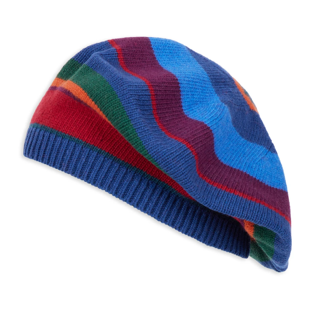 Gallo Blauwe damesmuts en baret met veelkleurige strepen Multicolor Dames
