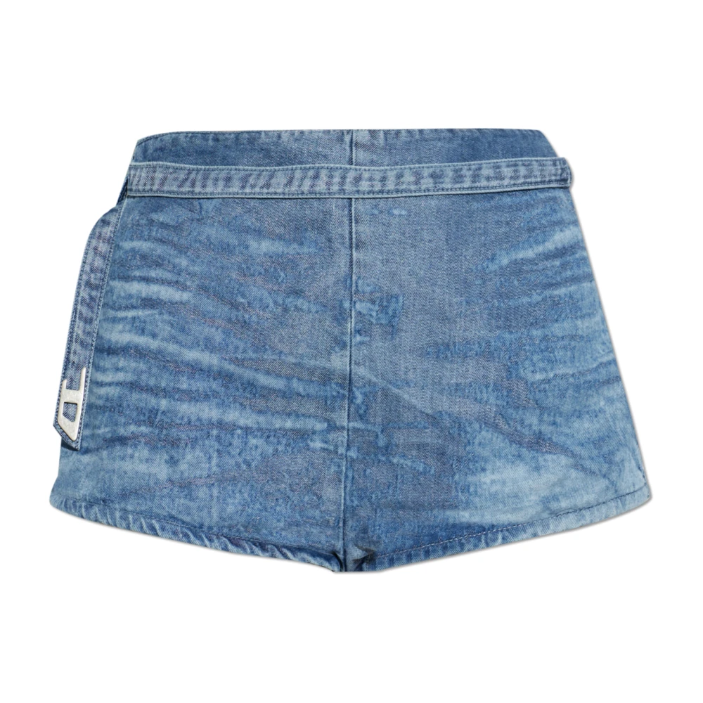 Diesel Women's Blue Shorts In Satin Denim - Denim Shorts - W24 - Shorts