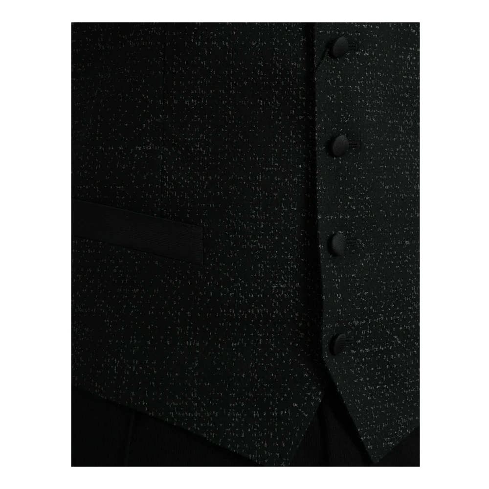 Dolce & Gabbana Zijden formele vestjurkvest Black Heren