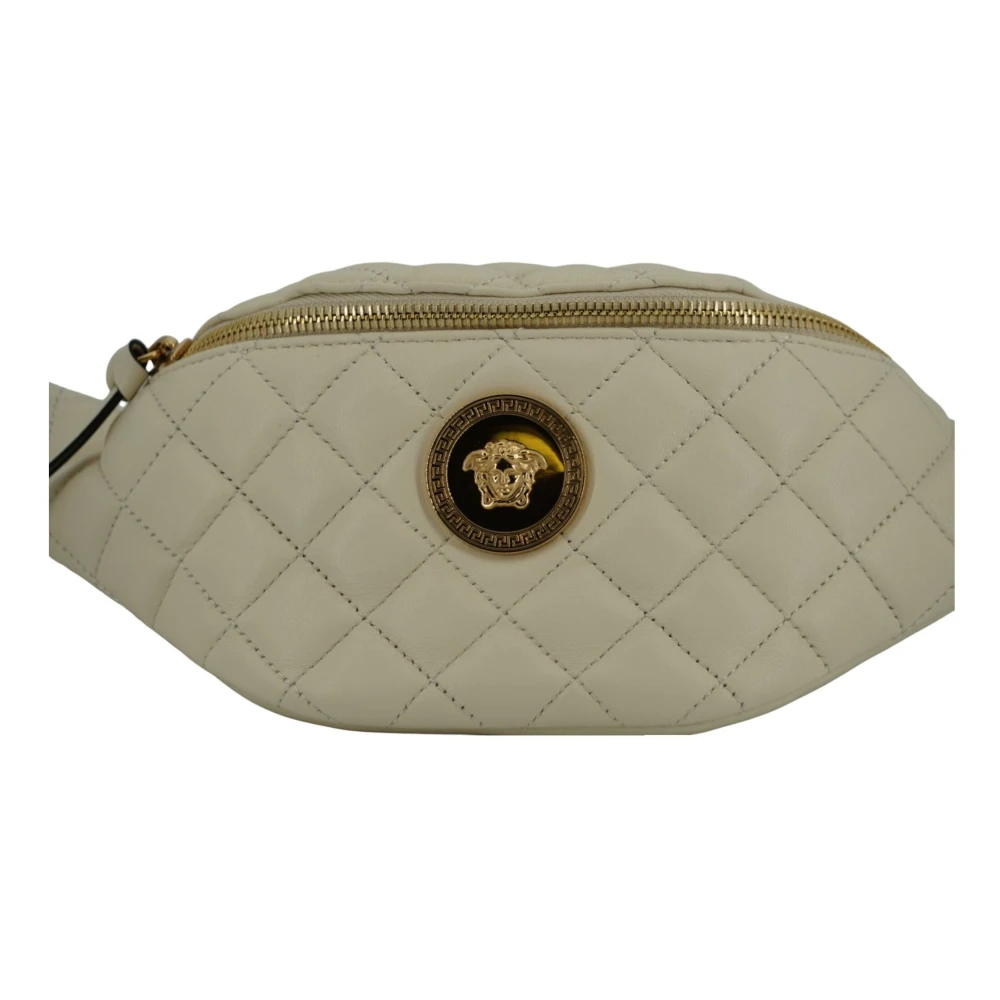 Versace Elegante witte leren heuptas Gray Dames