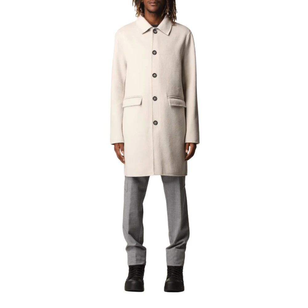 Paolo Pecora Men's Beige Elegant Wool Blend Coat