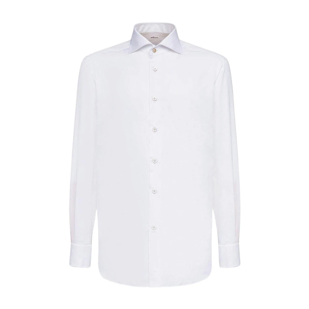 Kiton Wit Katoenen Overhemd Handgemaakt in Napels White Heren