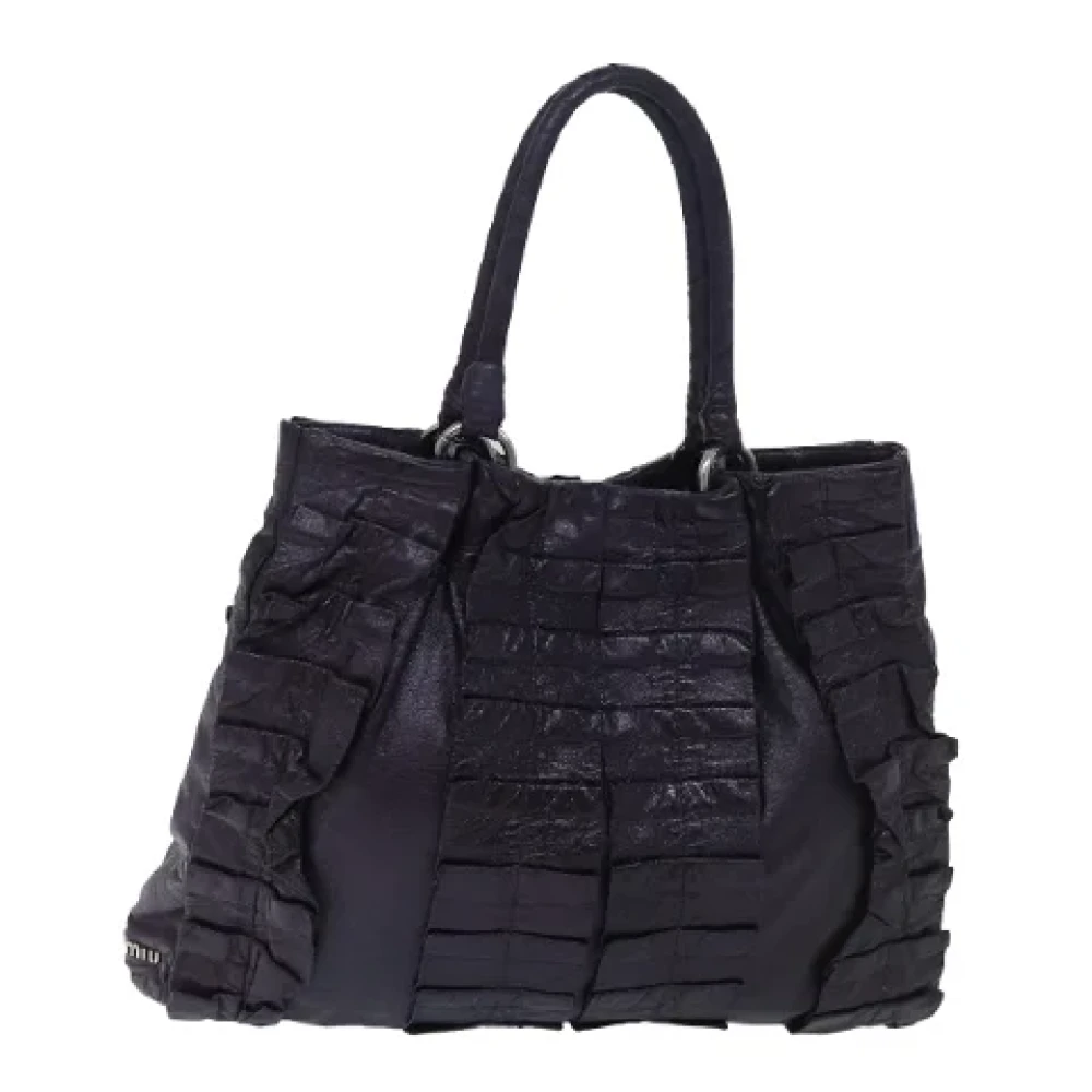 Miu Pre-owned Leather handbags Purple Dames