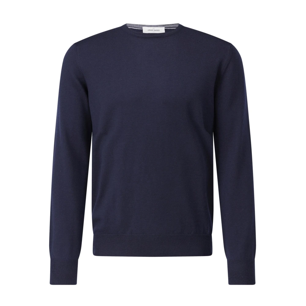 Gran Sasso Wollen trui met ronde hals Blue Heren