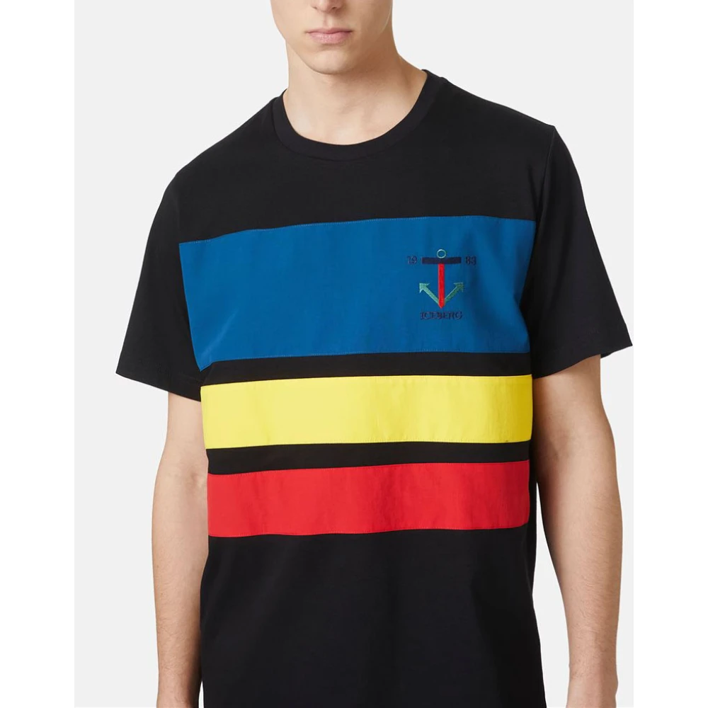 Iceberg Zwart T-shirt uit de Re-Edit collectie Multicolor Heren