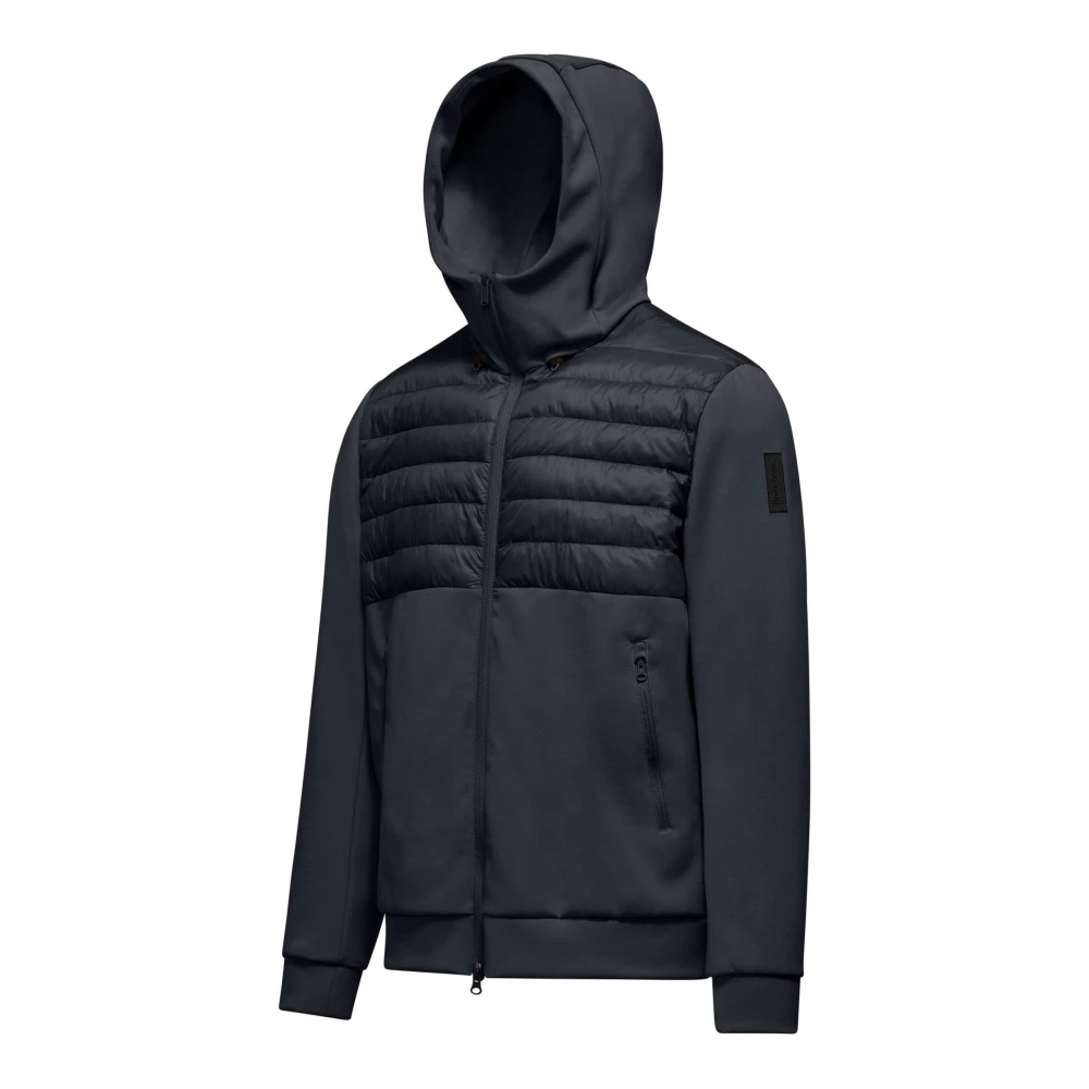 BomBoogie Bi-materiaal nylon en gebreid jack met capuchon Gray Heren
